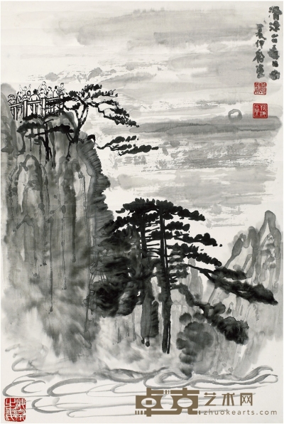 夏伊乔  清凉台看日出 68×45.5cm  