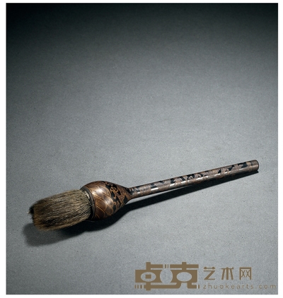 清·黑漆描金龙纹抓笔 长：29cm