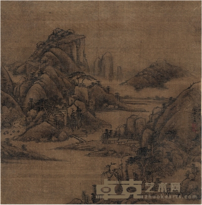 唐 岱 遥岑积翠图 30×29cm
