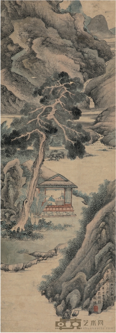 胡 慥 幽居图 92.5×32.5cm