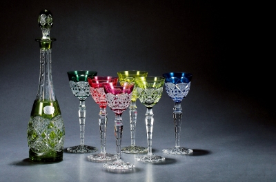 1950年制 圣朗博（VAL SAINT LAMBERT）水晶酒具七件套组