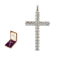 爱德华时期 钻石镶嵌十字架造型吊坠