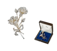 维多利亚时期 花束系列鸢尾花造型钻石胸针