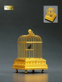 1850年制 鎏金鸟笼造型鸟鸣盒