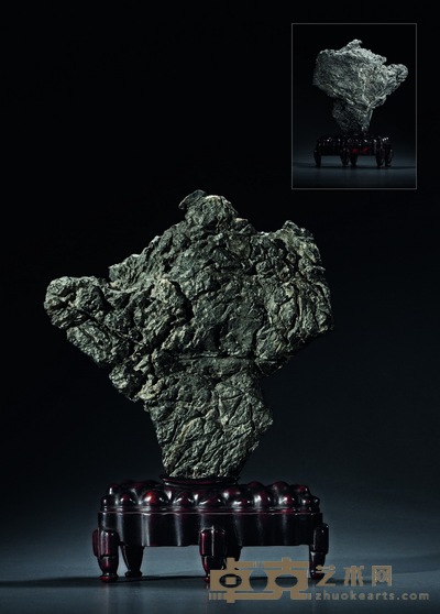 清·“朵云”英石清供摆件 带座高:43cm 宽:31.5cm