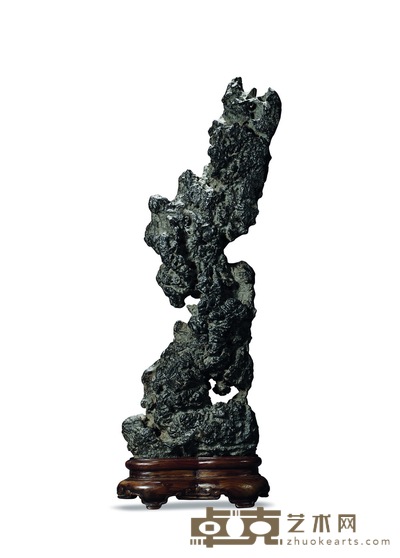 清·英石立峰供石摆件 带座高:35.5cm