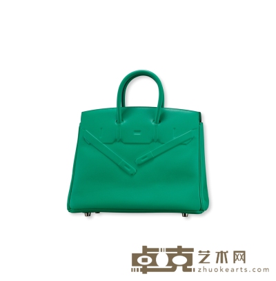 爱马仕Hermès 绿色SWIFT皮BIRKIN25 SHADOW手提包 L.25×H.20×D.13cm，握把8×11cm