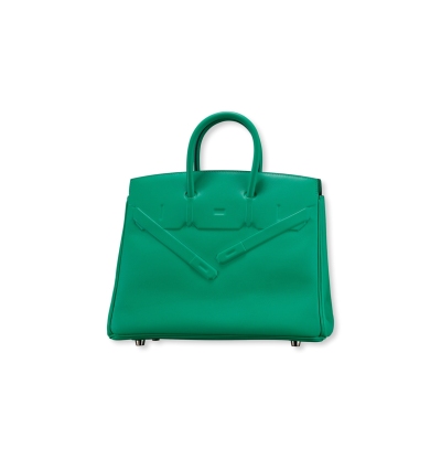 爱马仕Hermès 绿色SWIFT皮BIRKIN25 SHADOW手提包