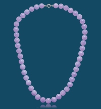 “紫气东来”46颗紫色翡翠圆珠项链