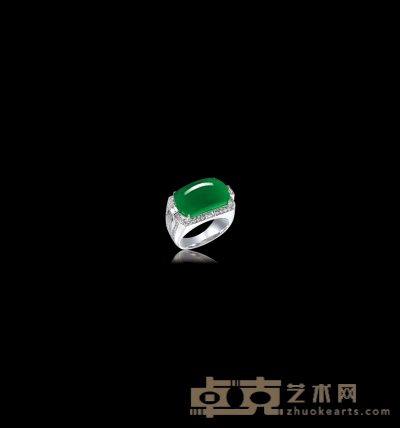冰种正阳绿翡翠素面男戒 翡翠尺寸约21×12×5mm，港圈22