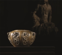 清乾隆·铜鎏金“乾隆御览之宝，郊坛享祀，设卦观象”款九龙钵式炉