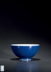 清光绪·霁蓝釉碗