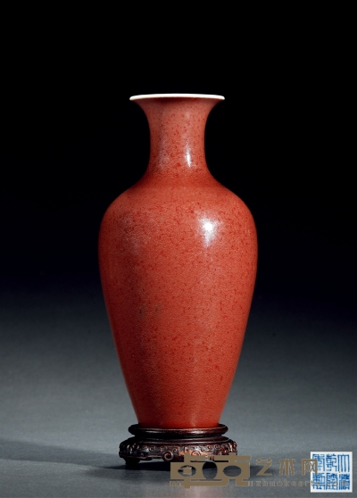 清乾隆·霁红釉观音瓶 高：18cm