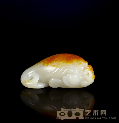 李一涛 鱼化龙 白玉把件 90×38×40mm
重量：197.7g