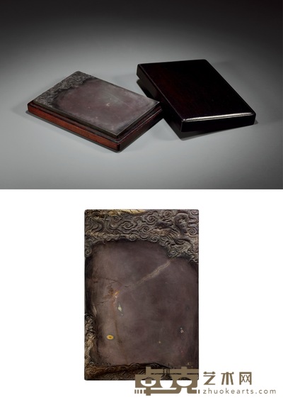 云蝠纹双面端砚 22.2×14.8×1.7cm