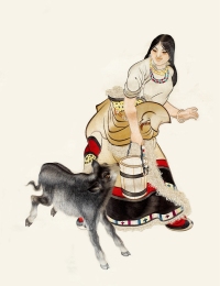 佚 名 刺绣藏族姑娘