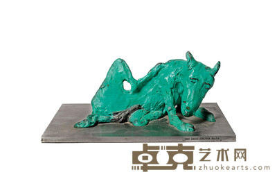 周春芽 绿狗 青铜 雕塑