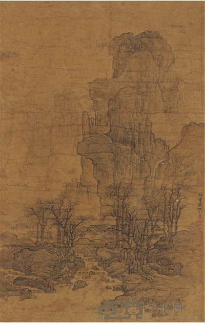 张 度 溪山云隐图 30.5×19.5cm  
