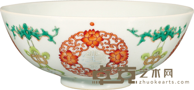 清·光绪粉彩寿字纹碗 D:16cm