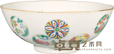 清·同治粉彩皮球花纹碗 H:5.5cm D:13.8cm