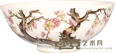 清·道光粉彩过枝碗 D:14cm