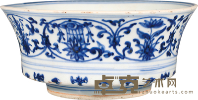 明·中期青花莲纹香碗 D:17cm
