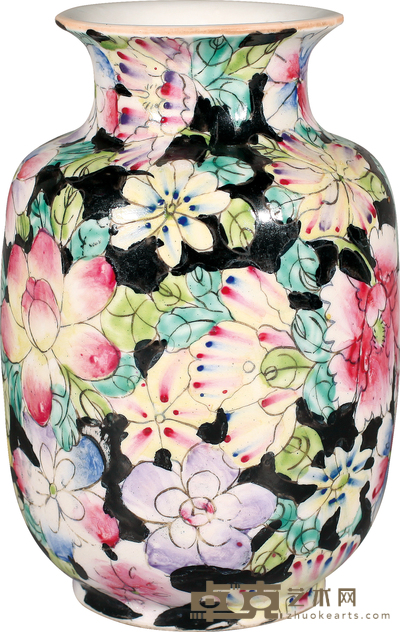 民国·百花不落地灯笼尊 H:16cm