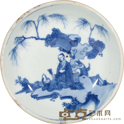 明·崇祯人物故事纹赏盘 D:16cm