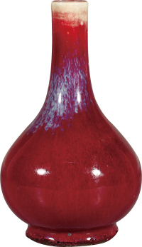 清·钧红窑变釉胆式瓶
