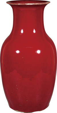 清·中期红釉罗汉瓶