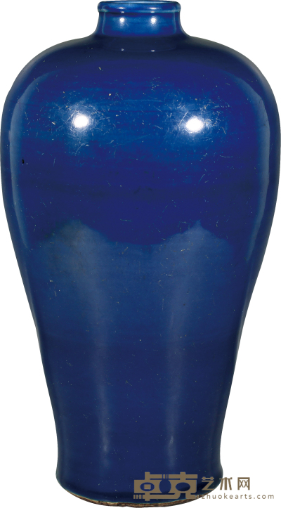 明·蓝釉梅瓶 H：36cm