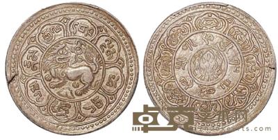 西藏大狮子图壹两银币 D:3.5cm