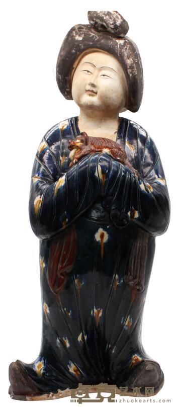 唐三彩贵妇俑 H:87.5cm 厚度31cm BD:35cm