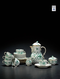 1934年制 梅森（MEISSEN）花卉饰骨瓷茶具套组