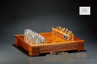 弗兰克林(Franklin Mint)限量款国际象棋套组 棋盘长:56cm 宽:49cm 高:8.3cm