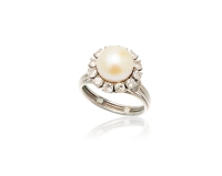 爱德华时期 珍珠镶嵌钻石戒指