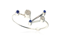 1960年制 布鲁塞尔原子塔造型钻石及蓝宝石手环 