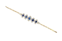 维多利亚时期 蓝宝石及钻石手链