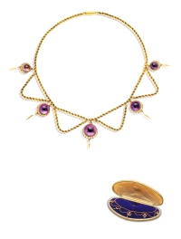 维多利亚时期 紫水晶配珍珠项链