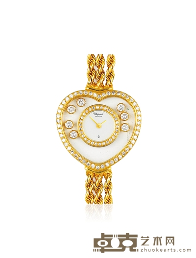 肖邦(CHOPARD)HAPPY DIAMONDS系列18K黄金镶嵌钻石心型女士腕表 表径:23mm