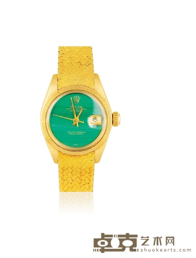 劳力士(ROLEX)DATE JUST系列 18K黄金孔雀石表盘女士腕表 表径:26mm