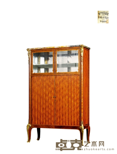 1880年制 迈森·克里格公司设计法国路易十五风格鎏金饰边柜 高：164cm 长：100cm 宽：38cm