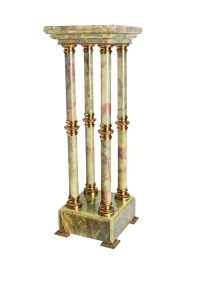 十九世纪制 铜鎏金饰理石四柱式罗马柱