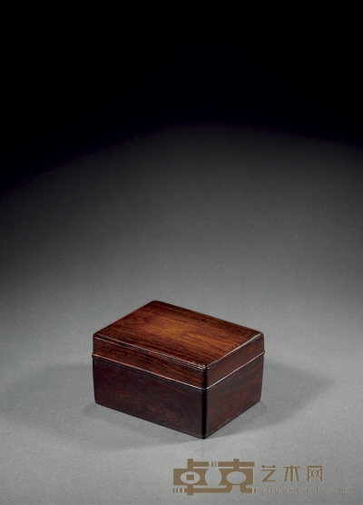 清·紫檀长方形盖盒 高：8cm 长：14.5cm 宽：11cm