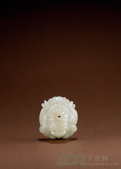 清·白玉迦楼罗 高:2.5cm 长:4.4cm 宽:3.8cm