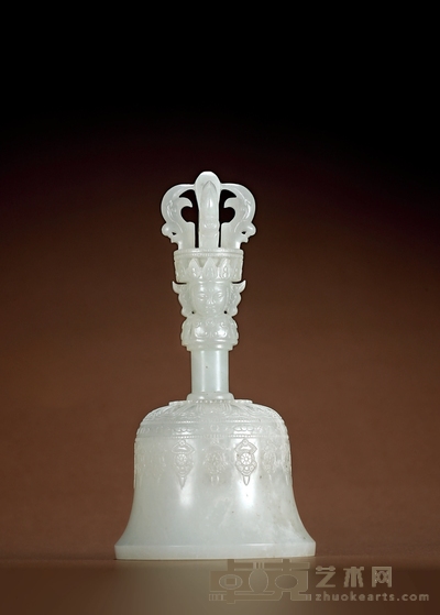 清·白玉金刚铃摆件 高:15cm 口径:7.8cm