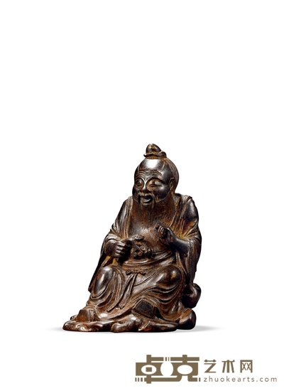 清·竹雕神农氏坐像 高:15.7cm 长:10.5cm 宽:9.6cm