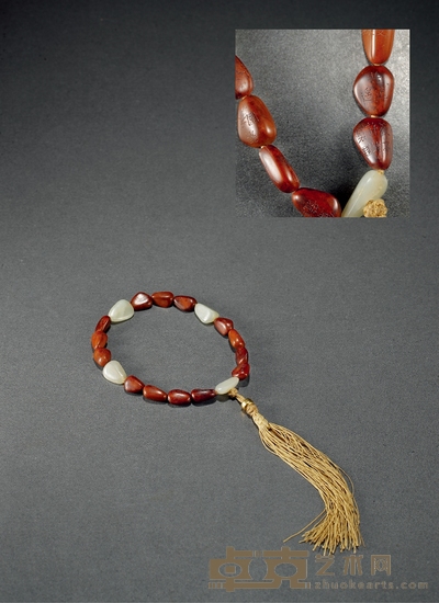 清·许钧款松子诗文手串 珠长约:1.6cm