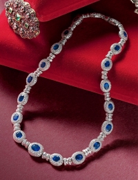 20世纪中期 金镶25克拉蓝宝石晚宴项链