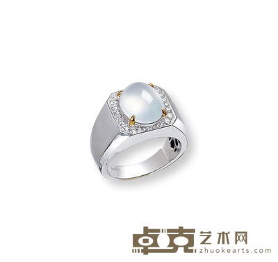 金冰种翡翠蛋面戒指